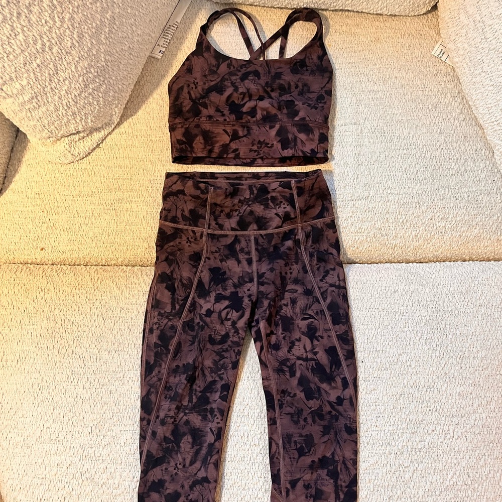 Lululemon Athletica Black and Brown Patterned Set